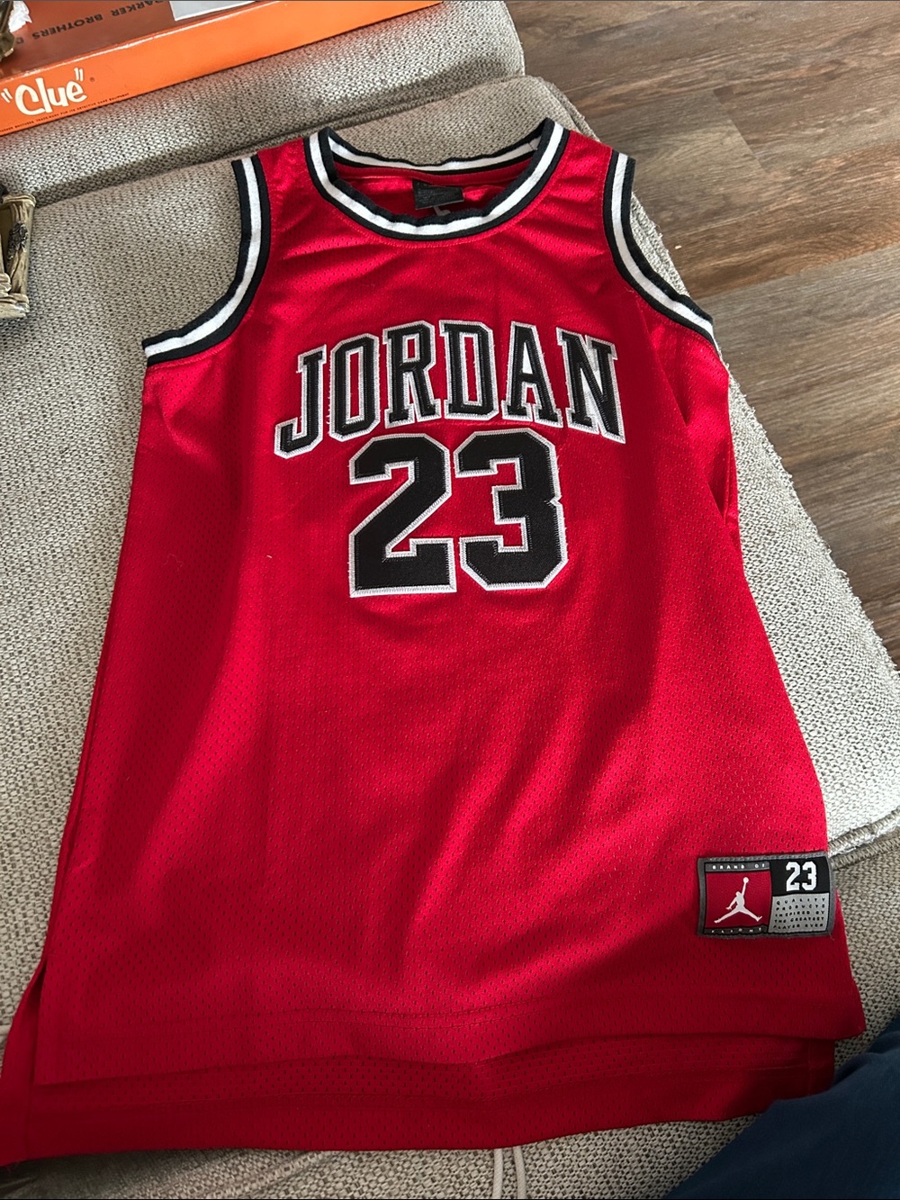 Jordan Red Black Trim 23 Basketball Jersey